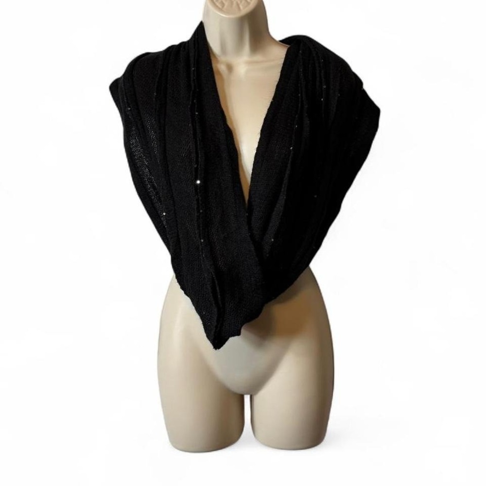 Black Sequin Infinity Scarf‎